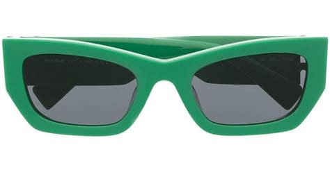 miu miu sonnenbrille breite bügel|Grüne Linsen Miu Glimpse Sonnenbrille .